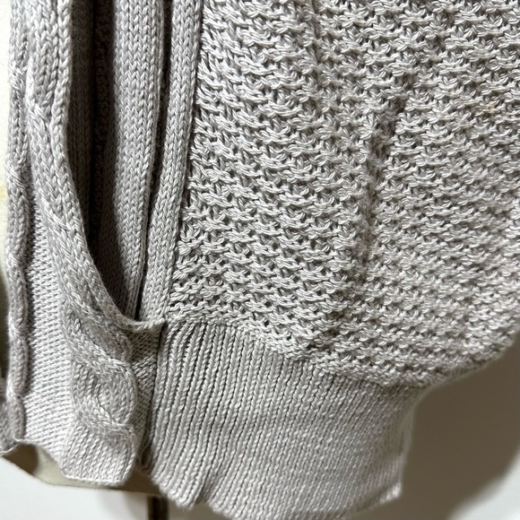 Neon Buddha NWOT Pure HandKnit Beige Cardigan Cotton Sweater Small - Picture 8 of 9